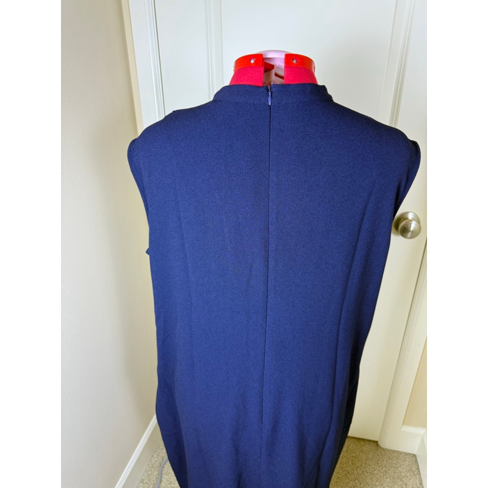 Women's London Times Woman Navy Sleeveless Mock Neck Dress Plus Size 16W - Picture 6 of 11